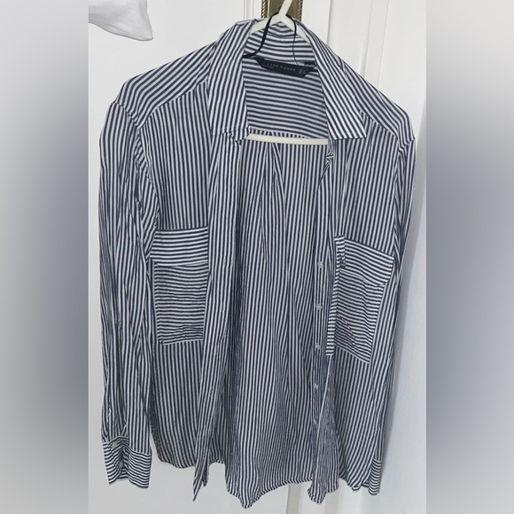 Zara Tops - ZARA Striped Button-Up Shirt